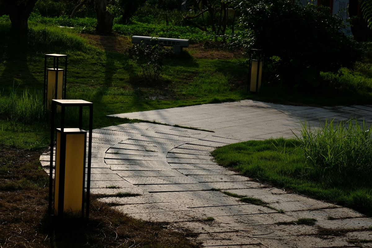 Path light along the garden walk