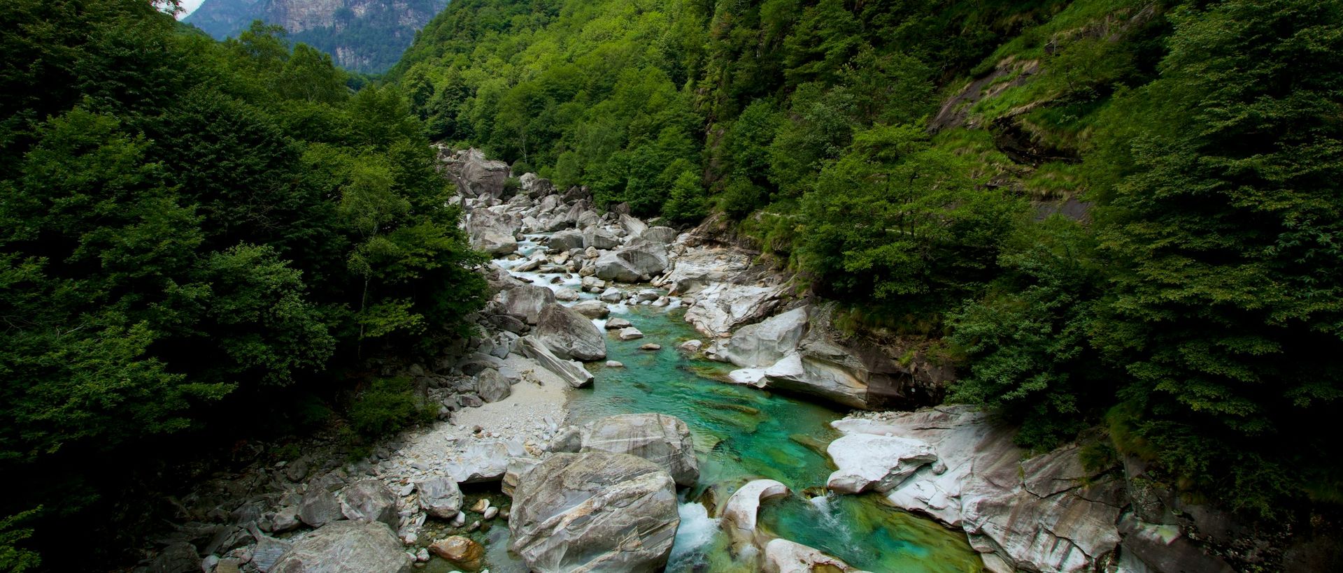 Clear water in the Verzasca valley